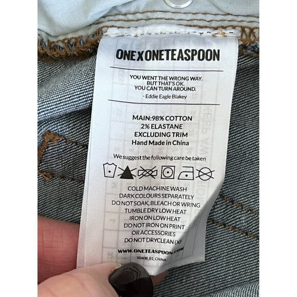 One Teaspoon Blue Muse Floral Embroidered Lola Awesome Baggie Jeans - Picture 6 of 10